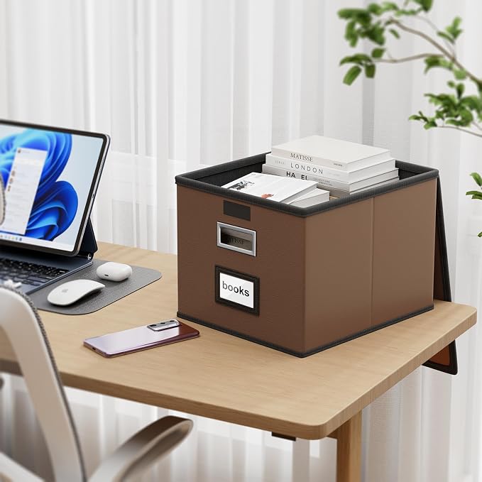 Faux Leather File Organizer Box - Image 2
