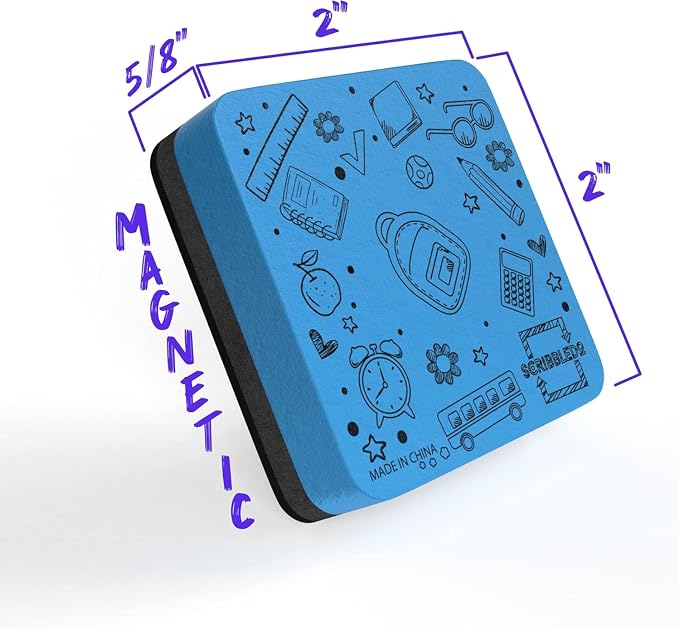 30 Pack Dry Erase Erasers Assorted Colors Magnetic Whiteboard Erasers - Image 3
