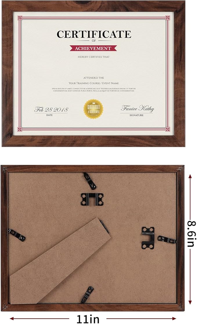 Giftgarden 8.5x11 Picture Frame Brown Set of 12, Wall or Tabletop Display - Image 2