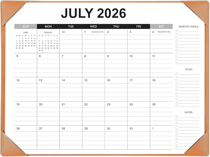 Desk Calendar 2026-2027 with Desk Mat – 22" x 17" Large Desk Pad Calendar Runs by Unknown