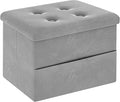 ZOES HOMEWARE Small Storage Ottoman Foot Rest, Velvet Ottoman by ZOESHOMEWARE