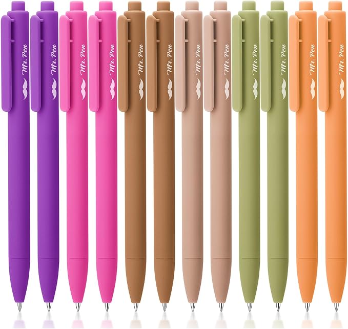 Mr. Pen- Retractable Gel Pens, 12 Pack, Fine Point 0.5mm, Fast Dry, Smooth by MrPen