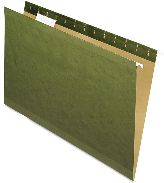 Pendaflex Reinforced Hanging Folders, Legal Size, Standard Green, 1/5 Cut by TOPSProducts