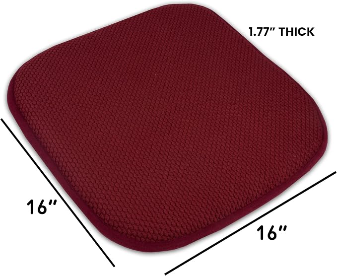 Sweet Home Collection Cushion Memory Foam Chair Pads Honeycomb Nonslip Back - Image 4