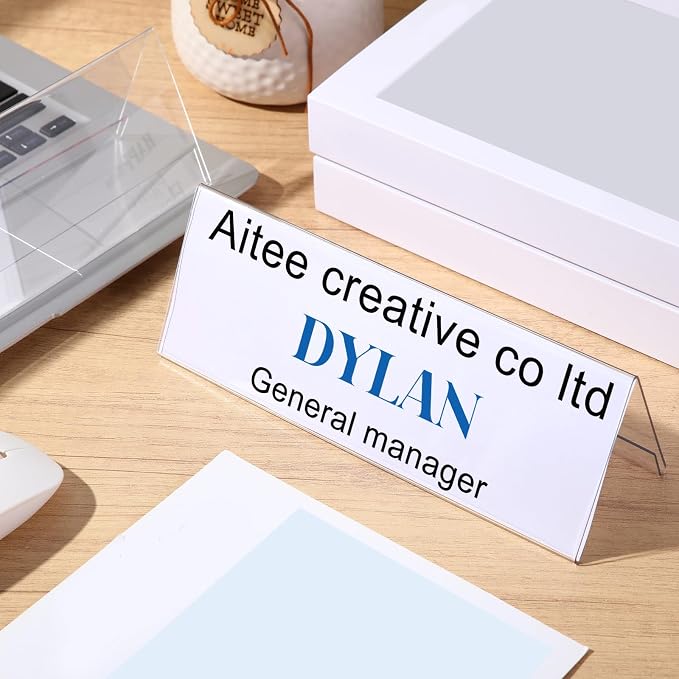 Vicenpal Acrylic Name Plate for Desk, PVC Names Tent Card Holder, Table Sign - Image 6