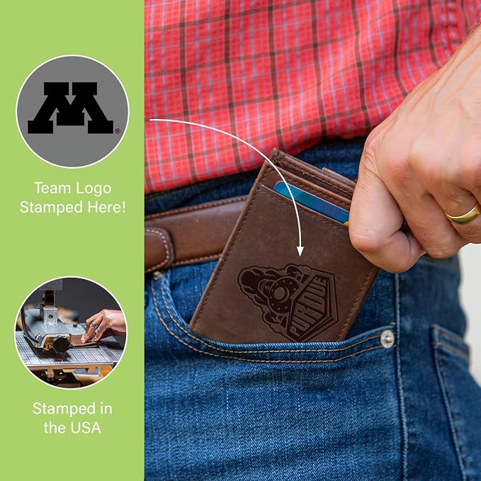 Team Sports America NCAA University of Minnesota Front Pocket Slim Wallet - Image 7
