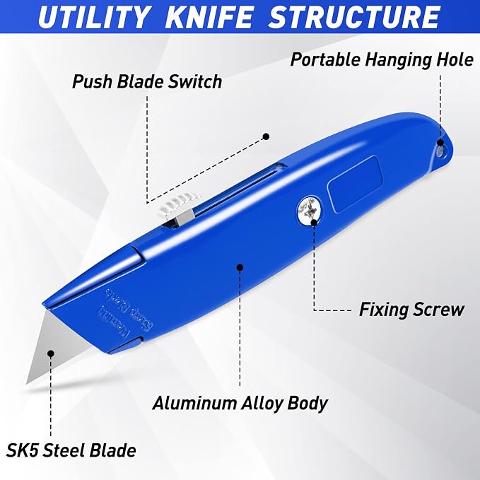 DIYSELF 4 Pack Box Cutter, Utility Knife, - Image 5