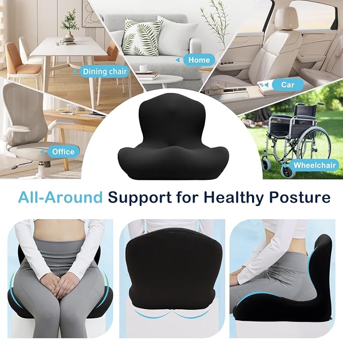 Seat Cushion for Office Chair and Car, L-Shaped Ergonomic Car Seat Cushions - Image 8