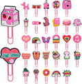 30 PCS Pink Paper Clips Metal Paperclip Large Size Paper Clip Cute Bookmark by Pabucle