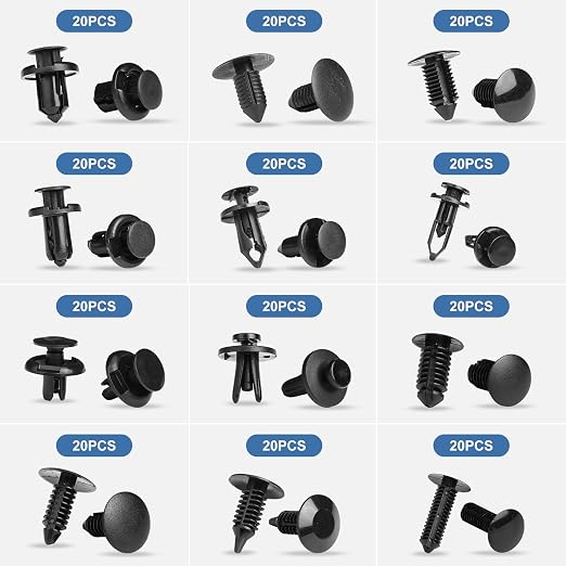 240 Pcs Bumper Clips Car Clips Plastic Rivets of 12 Most Popular Sizes and 5 - Image 3