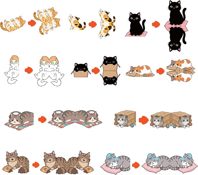 TheClover Lazy Cats Magnetic Bookmarks – Set of 10 Cozy Sleeping Kitty Page by TheClover