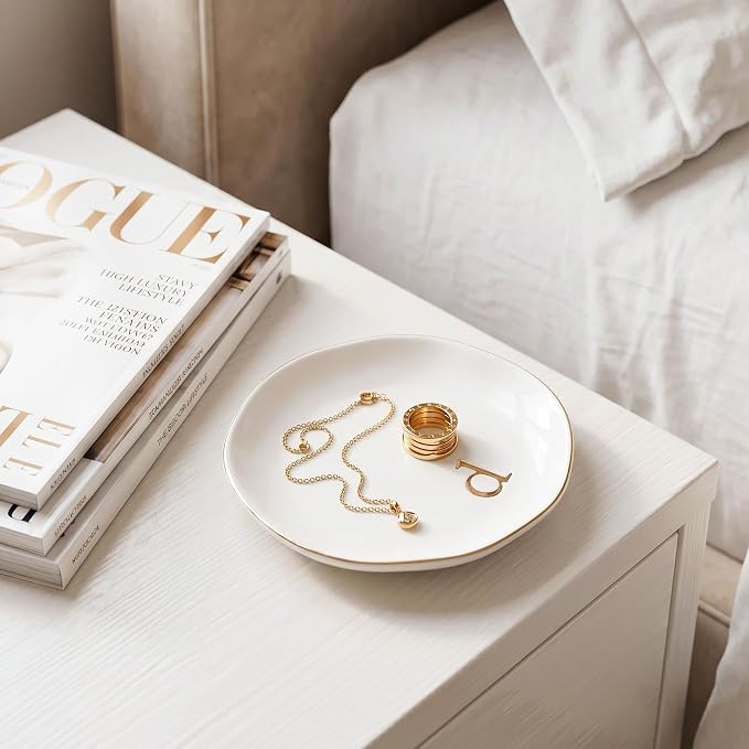 Ceramic Jewelry Tray, Personalized Initial Jewelry Dish - Image 6