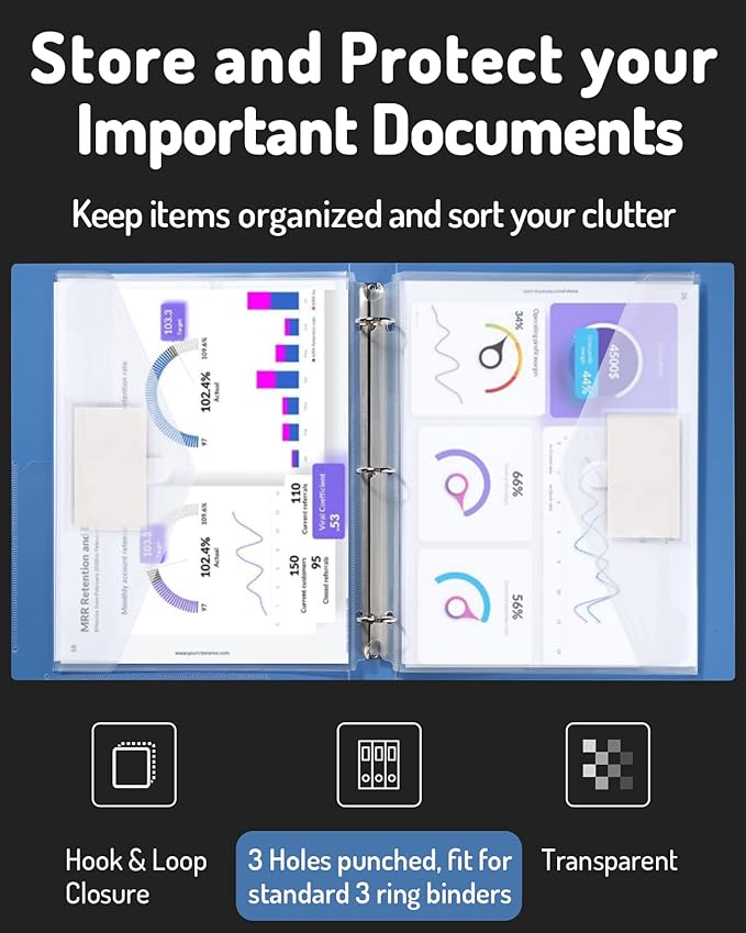 Forvencer Binder Pocket, 24 Pack Super Heavyweight Poly Binder Pocket - Image 2