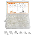 ISPINNER 180pcs Nylon Plastic R-Type Cable Clamps, 1/4" 5/16" 3/8" 1/2" 5/8" by ISPINNER