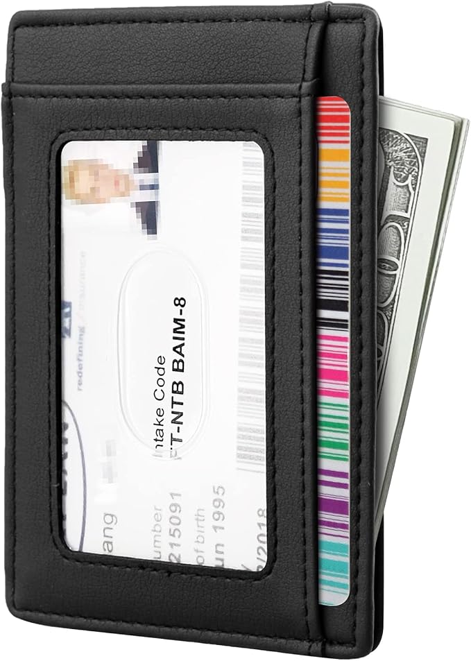Travelambo Front Pocket Minimalist Leather Slim Wallet RFID Blocking Medium Size - Image 2