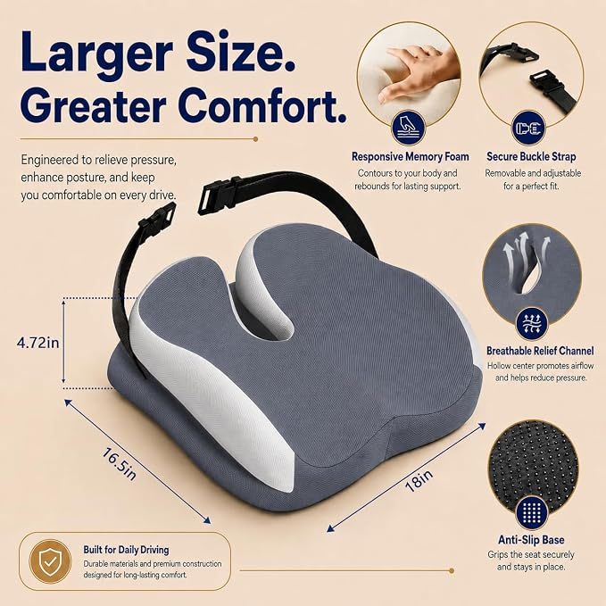 Seat Cushions for Office Chairs Wheelchair Cushion for Long Sitting Back - Image 3