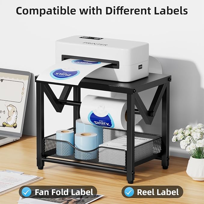 Marbrasse Label Holder for Rolls and Fanfold Labels, Metal Thermal Label - Image 4