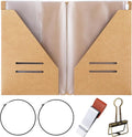 Travelers Journal Notebook Accessories Kit Include Travel Kraft File Folder by Mooliwe