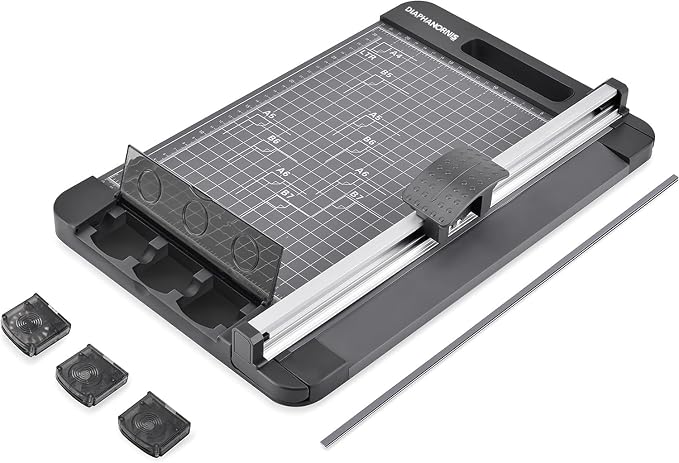 Rotary Paper Cutter, 3-in-1 Paper Trimmer, 12 Inch Cutting Length by DIAPHANORNIS