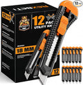 REXBETI 12-Pack Utility Knife, Retractable Box Cutter by REXBETI