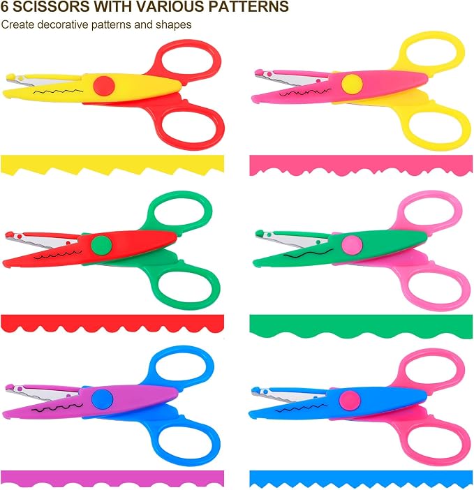 UCEC Craft Scissors Decorative Edge, Zig Zag, Kids Safety Design Pattern - Image 2