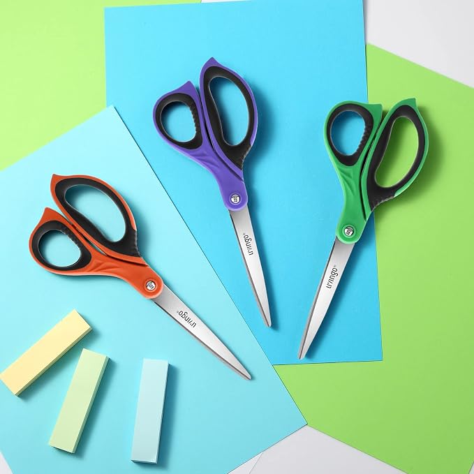 LIVINGO 3 Pack Sharp Scissors, 8.5 inch Comfort Grip Scissors All Purpose - Image 6