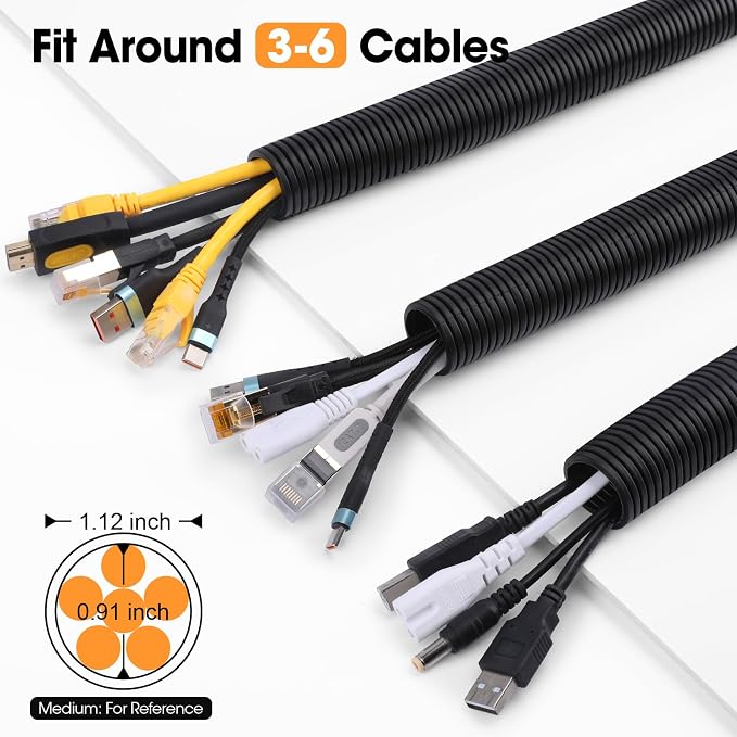 40 FT Wire Loom 1 Inch, Split Wire Loom Tubing Wire Conduit, Wire Protector - Image 2