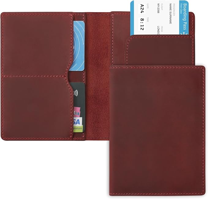 Jack&Chris Leather Passport Holder, Handmade Passport cover, Travel Wallet - Image 2