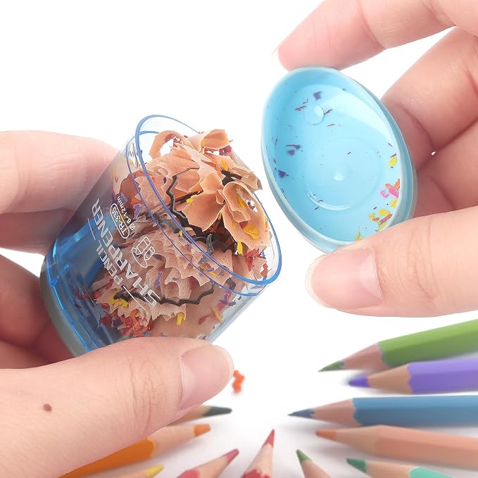 Tamaki 4 Pack Pencil Sharpeners Manual Dual Holes Compact Colored Handheld - Image 4