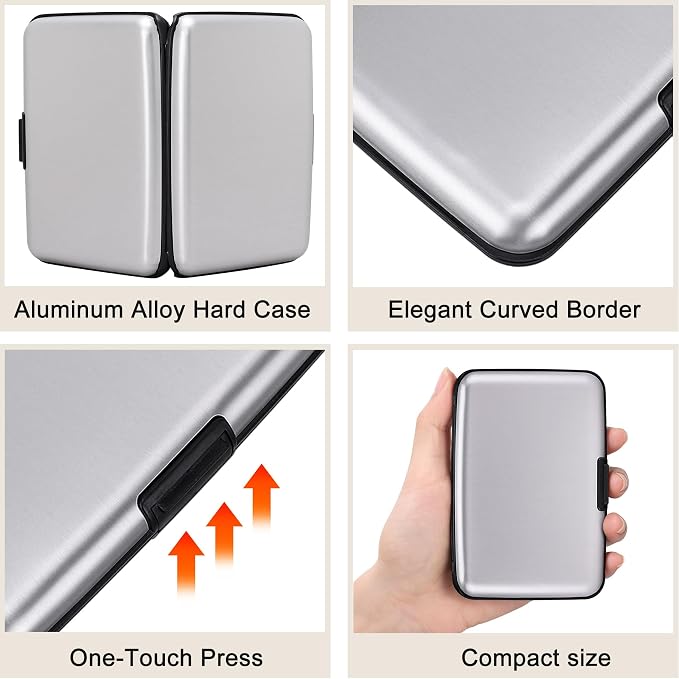 ELFISH Mini RFID Aluminum Wallet Credit Cards Holder Business Card Case Metal - Image 3