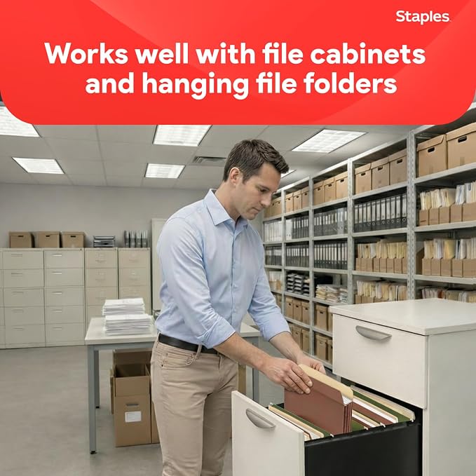 Staples Reinforced File Pockets, Letter Size, Expands Up to 5.25", Heavy‑Duty - Image 4