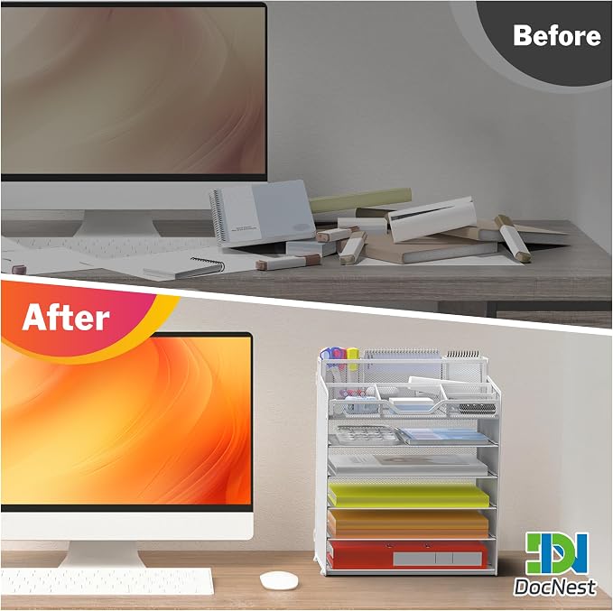 Docnest 6 Tier Mesh Desk Organizer - Image 3