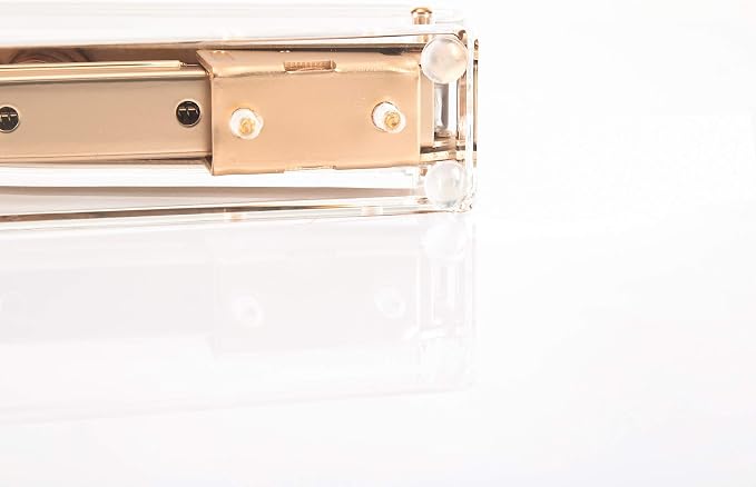Elegant Ultra Clear Acrylic Office Supplies Acrylic Stapler Matte Gold Desktop - Image 4