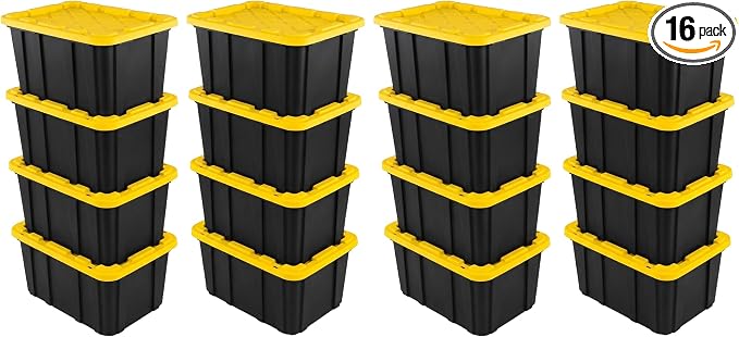 Sterilite 16-Pack Industrial Tote, Plastic Storage Container Bins by Sterilite