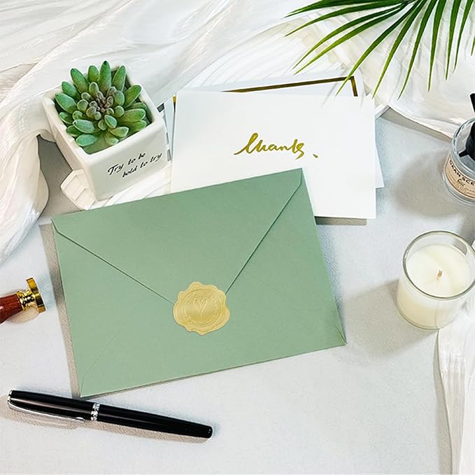 200 PCS Sage Green Colorful A7 Envelopes - Image 6