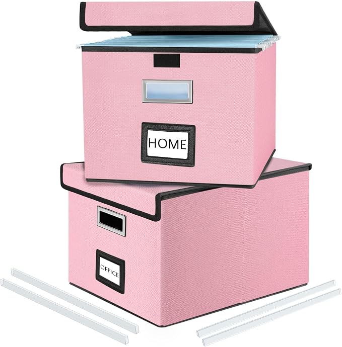 Collapsible File Storage Organizer Boxes by Huolewa