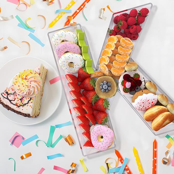 13.8" Extra Large Acrylic Letter Charcuterie Board Box, Reusable Fillable - Image 4