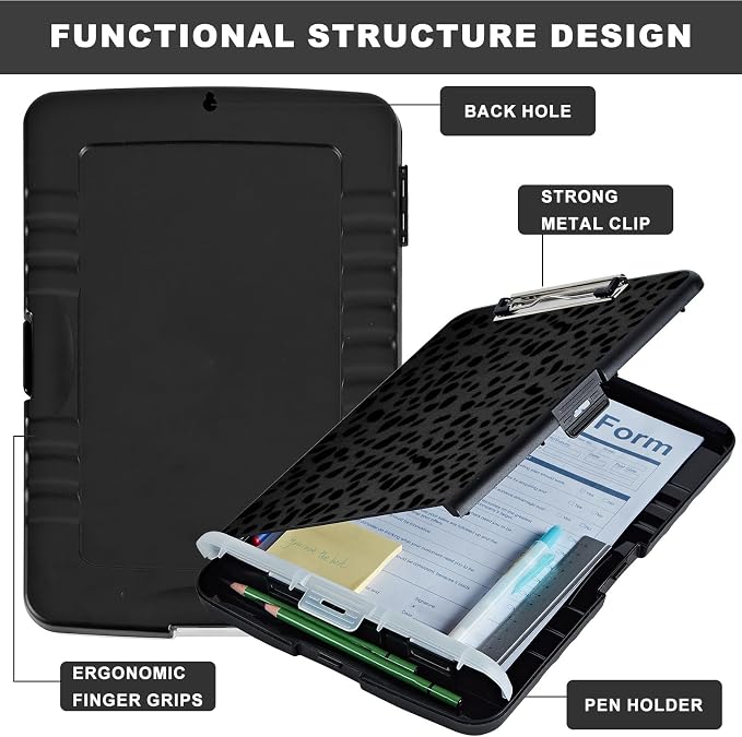 Clipboard with Storage, Heavy Duty Plastic Storage Clipboard with Low Profile - Image 6