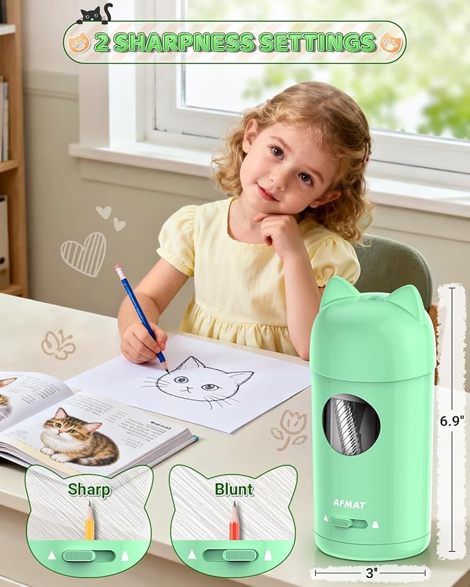 AFMAT Electric Pencil Sharpener, Fully Automatic Pencil Sharpener - Image 4