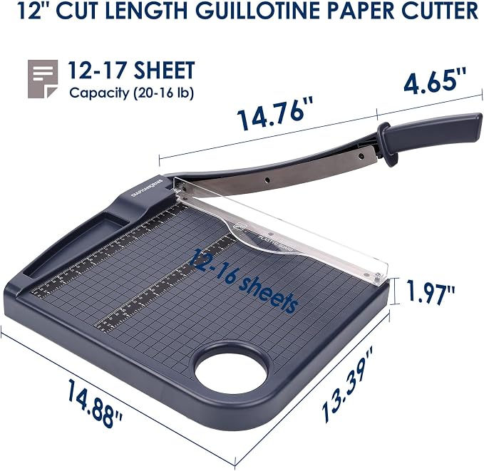 12" Paper Cutter, Precision Cut - Image 4