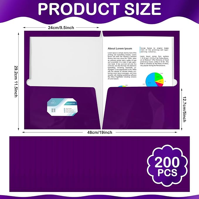 Yeaqee 200 Pack Folders Bulk - Image 2