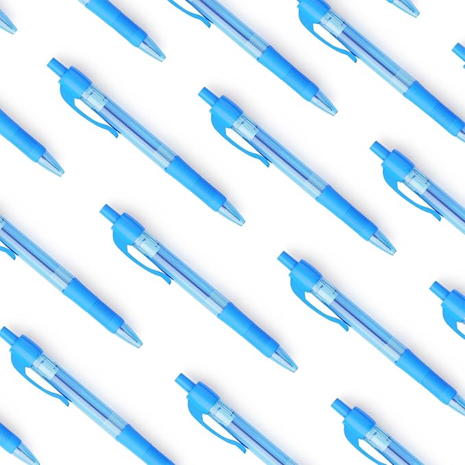 deegtran Pens Bulk, 30 Pack No Bleed Sky Blue Ink Click Pens - Image 6