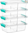 Vtopmart 4 Pack 1.5Qt Clear Pencil Box, Plastic Pencil Holder by Vtopmart