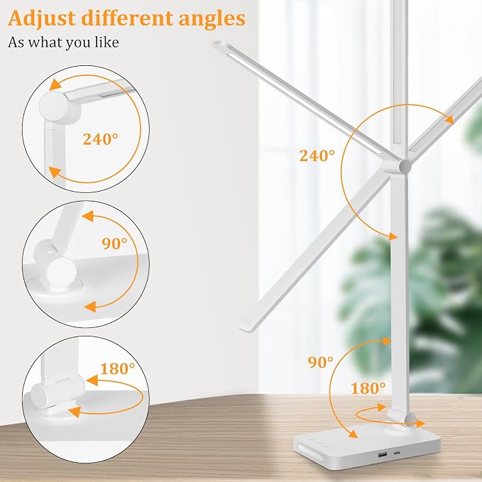 Dott Arts LED Desk Lamp with USB Ports, Touch Control, 5 Color Modes, 3 - Image 6