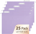 Light Purple Hanging File Folders, 25 Pack Letter Size File Folders by fwipiyo