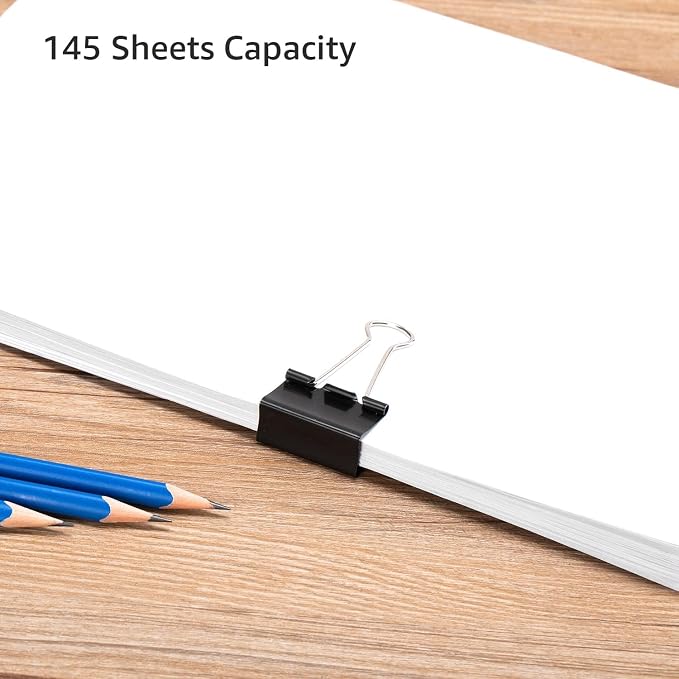 Amazon Basics Sturdy Binder Clips, Office Supplies, Medium 1.25 in, Document - Image 7