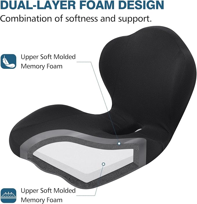 Office Chair Cushion with Lumbar Support Pillow Memory Foam Seat Cushions - Image 2