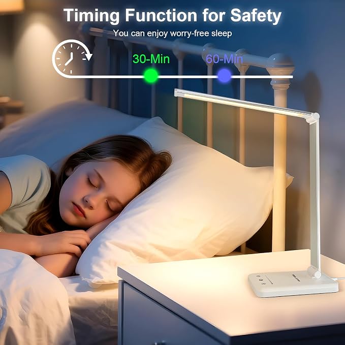 White crown LED Desk Lamp Dimmable Table Lamp Reading Lamp - Image 8