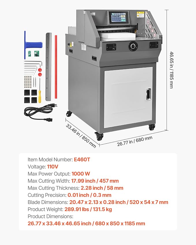 VEVOR Electric Paper Cutter, Metal Programmable Paper Cutter Machine, 17.99 - Image 7