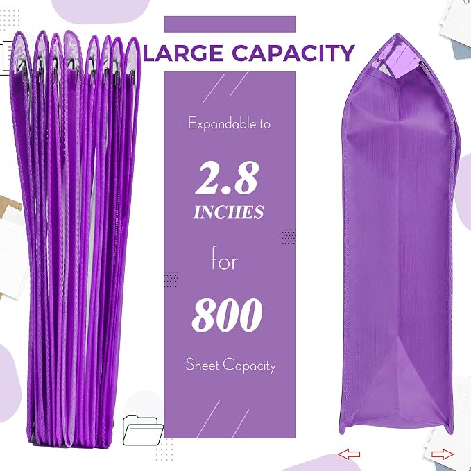 Epakh 10 Pieces Plastic File Folders Envelope Expanding File Wallet Organizer - Image 4